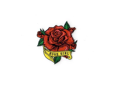 Transfer-Applikation zum Aufbügeln ca. 4,0 cm x 4,0 cm - Rose 
