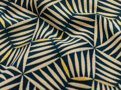 Gewebter Jacquard Dekostoff Doubleface Kalbarri - blättrige Zweige - dunkles grün