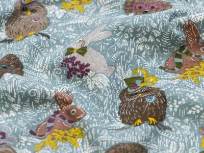 Jersey Sousbois - verkleidete Waldtiere und Zweige - altmint