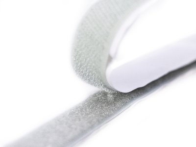 Klettband zum Aufkleben Flauschband & Hakenband ca. 20 mm - helles grau