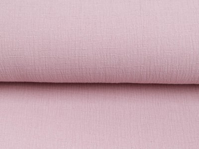 Bambus Musselin Baumwolle Double Gauze Snoozy - Leinenoptik - uni rosa