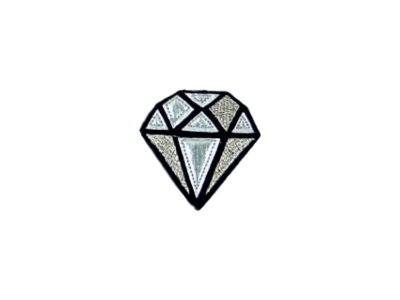 Applikation zum Aufbügeln ca. 5x5cm - Diamant - silberfarben