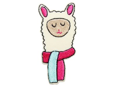Applikation zum Aufbügeln ca. 4 cm x 9 cm - lustiges Lama - bunt