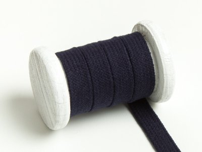 Flache Baumwoll Kordel / Band Hoodie / Kapuze 13 mm breit nachtblau