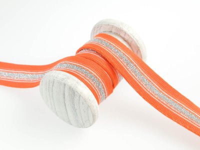 Hosenstreifen mit Glitzer - Streifen - orange/weiß/silberfarben