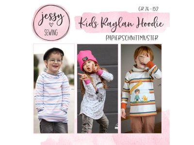 Papier-Schnittmuster Jessy Sewing - Oberteil "Kids Raglan Hoodie" 