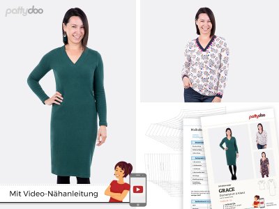 Schnittmuster by pattydoo Damenshirt & Kleid GRACE - Damen