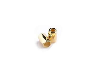 2 Kordelenden - 12 x 9 mm - für Kordeln mit max. 4 mm Durchmesser - goldfarben
