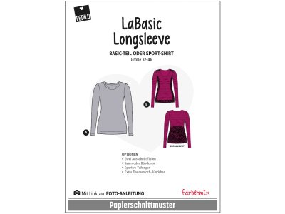 Papierschnittmuster Farbenmix Sport-Shirt im LABASIC-LONGSLEEVE - Damen