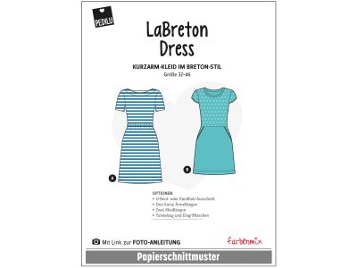 Papierschnittmuster Farbenmix Kurzarm-Kleid im Breton-Stil LABRETON-DRESS - Damen