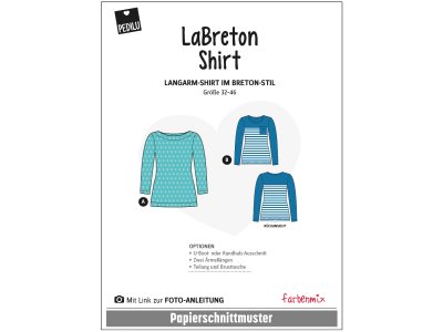 Papierschnittmuster Farbenmix Langarm-Shirt im Breton-Stil LABRETON-SHIRT - Damen