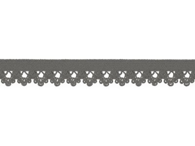 Elastisches Gummiband 13 mm - Spitzenborde - grau