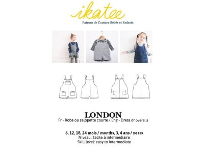 Französische Papier-Schnittmuster Ikatee - Kleid / Overall LONDON - Baby / Kleinkind
