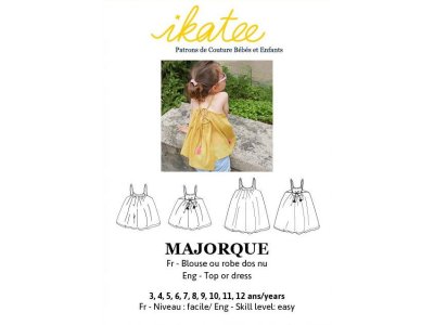 Französische Papier-Schnittmuster Ikatee - Top / Kleid MAJORQUE - Kinder
