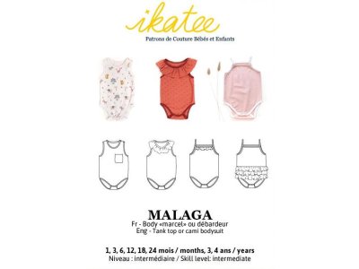Französische Papier-Schnittmuster Ikatee - Tank Top / Bodysuit MALAGA - Babys / Kleinkinder
