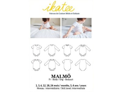 Französische Papier-Schnittmuster Ikatee - Bodysuit MALMÖ - Babys / Kleinkinder