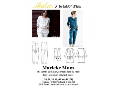 Französische Papier-Schnittmuster Ikatee - Jumpsuit / Playsuit / Kleid MARIEKE Mum - Damen