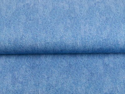 Sweat French Terry Digitaldruck in Jeansoptik - helles jeansblau