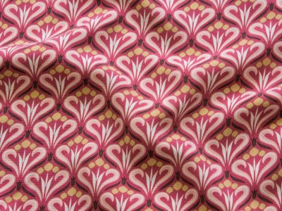 Webware Viskose woven stylez retro - Ornamente im Retrolook - rosa