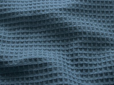 Waffelpiqué Baumwolle - Waffeloptik - uni jeansblau