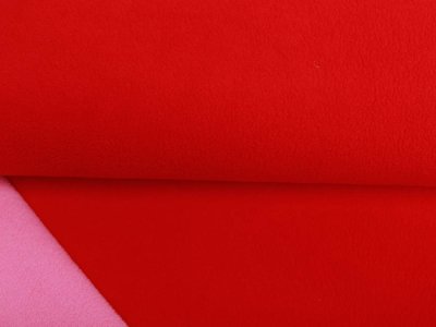 Hochwertiger Fleece Doubleface - uni rot