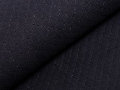Musselin Double Gauze Rautenstepper - kleine Rauten - uni schwarz