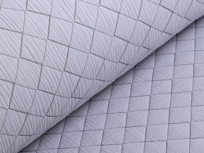 Musselin Double Gauze Rautenstepper - uni grau