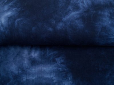 Musselin Baumwolle Double - Batikstyle - uni blau