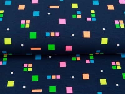 Jersey mit Neonprint - Bausteine - navy