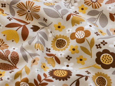 Jersey - Sonnenblumen - beige