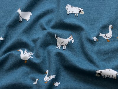 Jersey - lustige Tiere auf dem Bauernhof - stahlblau