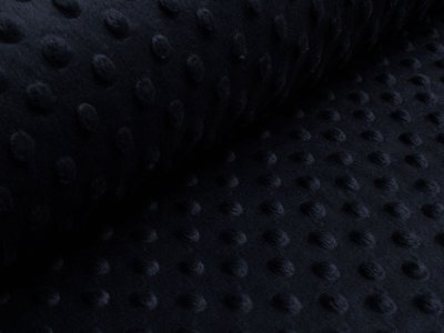 Wellnessfleece Minky mit Noppenprägung -  uni nachtblau