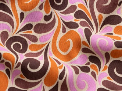 Twill Viskose - kunstvolle Zweige - schlamm