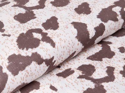 Webware Halbleinen - Animalprint-Gepard - wollweiß
