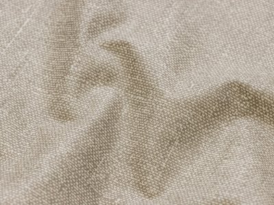Beschichtete Webware Baumwolle Leinenoptik - uni beige