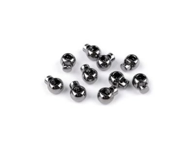 Kordelstopper Metall ca. 14 mm x 18 mm - für Kordeln mit 4 mm Durchmesser - grau