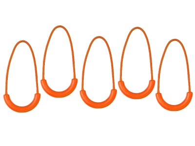 Reißverschluss-Anhänger / Zipper Schlaufe 5,5 cm 5 Stück - orange