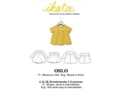 Französische Papier-Schnittmuster Ikatee - Bluse / Kleid OSLO - Babys / Kleinkinder