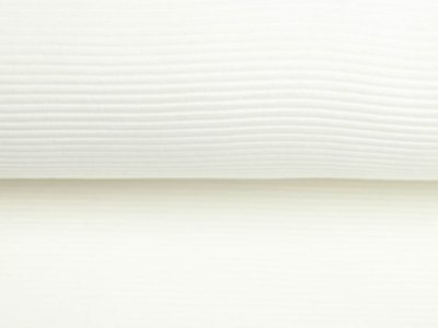 Jersey Ottoman Querrippe - uni naturweiß