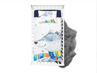 Webware Baumwolle PANEL 75 cm x 100 cm - Winter Eisbär