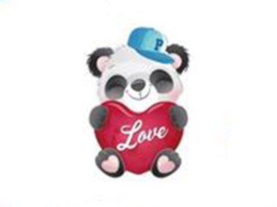 Transfer-Applikation zum Aufbügeln ca. 5,5 cm  x 8,0 cm - Panda in Love