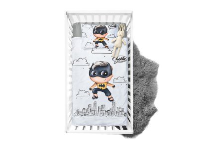 Webware Baumwolle Panel 100cm x 135cm kleiner Superheld Fledermaus