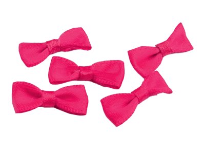 5 Minischleifen ca. 2,5 x 1 cm - pink