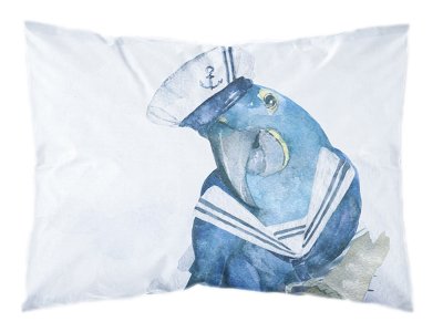 Webware Baumwolle PANEL 30 cm x 40 cm - maritimer Matrosen-Papagei