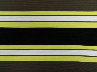 KDS Queen's Collection - Feinripp Strickstoff PANEL  ca. 100 cm x 160 cm - Streifen - uni olivbraun