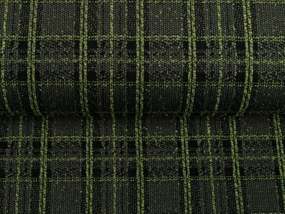 KDS Queen's Collection - Jersey Jacquard Rockstoff - Karos-Muster - schwarz/grün