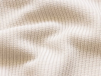 Strickstoff Baumwolle Cable Miami - Rippoptik - uni beige