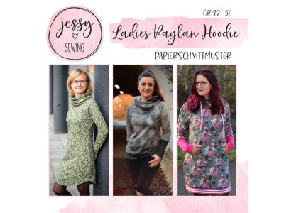 Papier-Schnittmuster Jessy Sewing - Oberteil "Ladies Raglan Hoodie" 