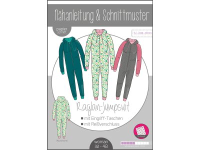Papierschnittmuster ki-ba-doo Raglan-Jumpsuit - Damen