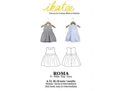 Französische Papier-Schnittmuster Ikatee - Kleid ROMA - Babys / Kleinkinder